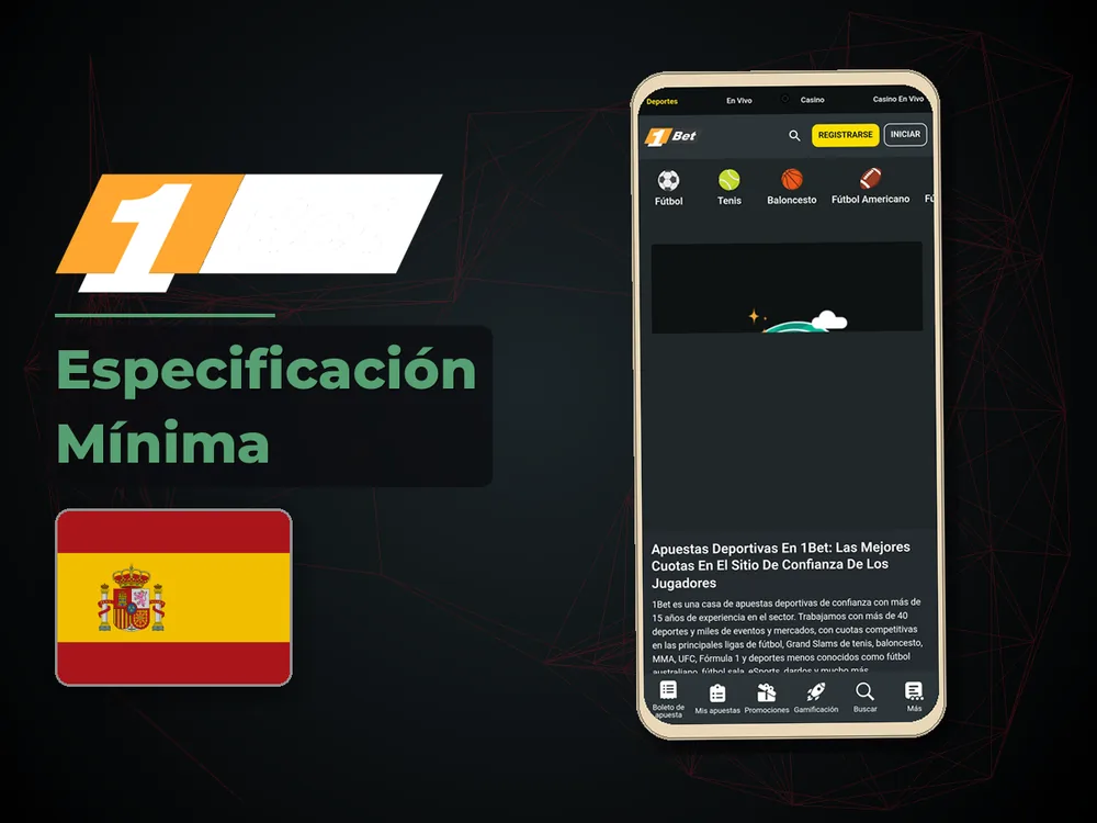 1bet Apk Ma - Especificación Mínima